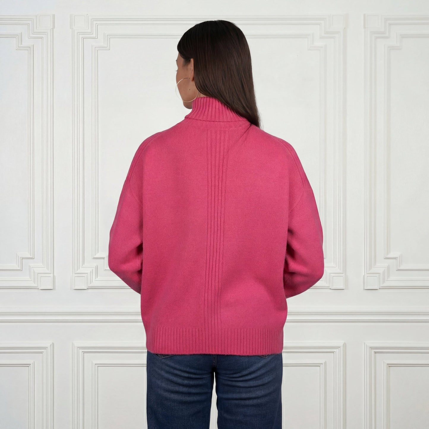Embroidered Cashmere Turtleneck - Blue Sky Cashmere