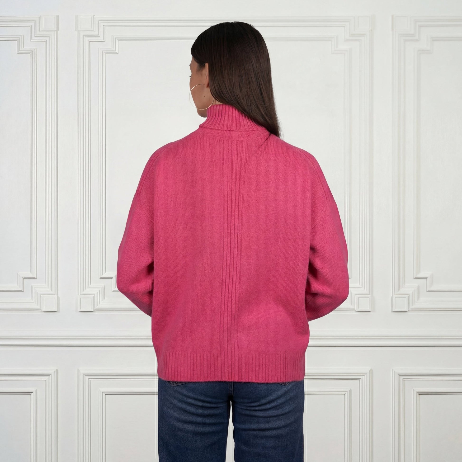 Embroidered Cashmere Turtleneck - Blue Sky Cashmere