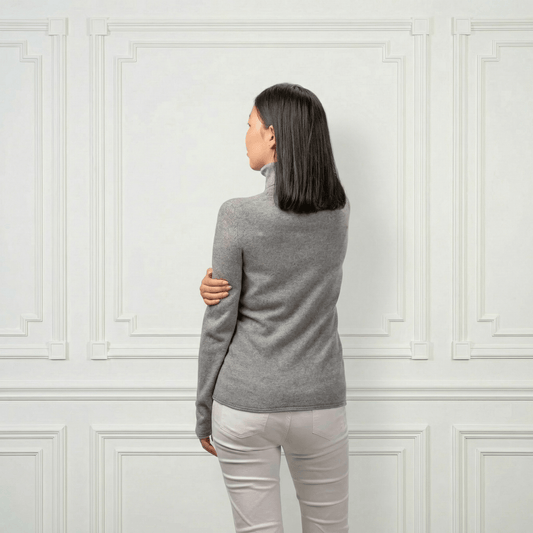 Everyday Bodycon Cashmere Turtleneck - Blue Sky Cashmere