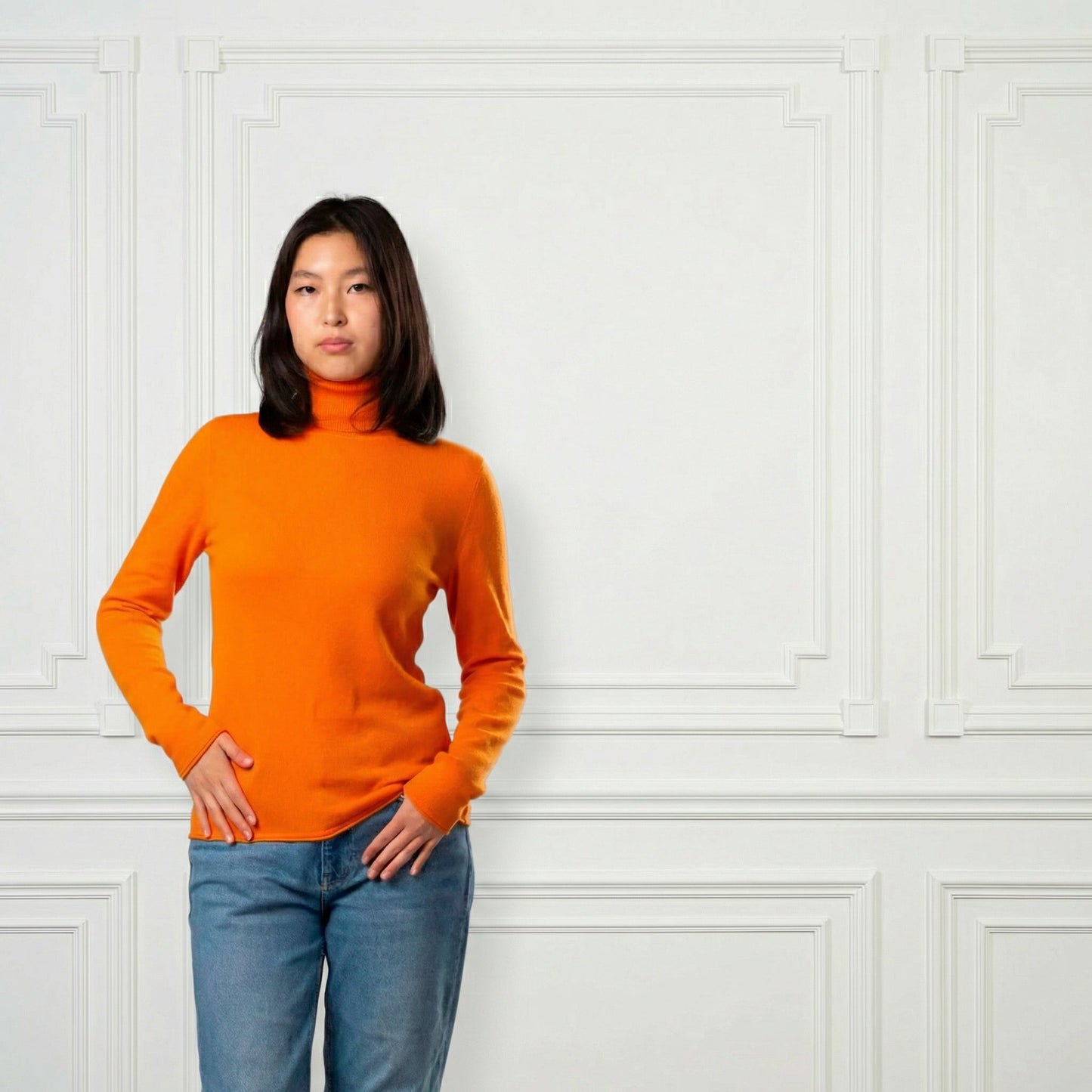 Everyday Bodycon Cashmere Turtleneck - Blue Sky Cashmere
