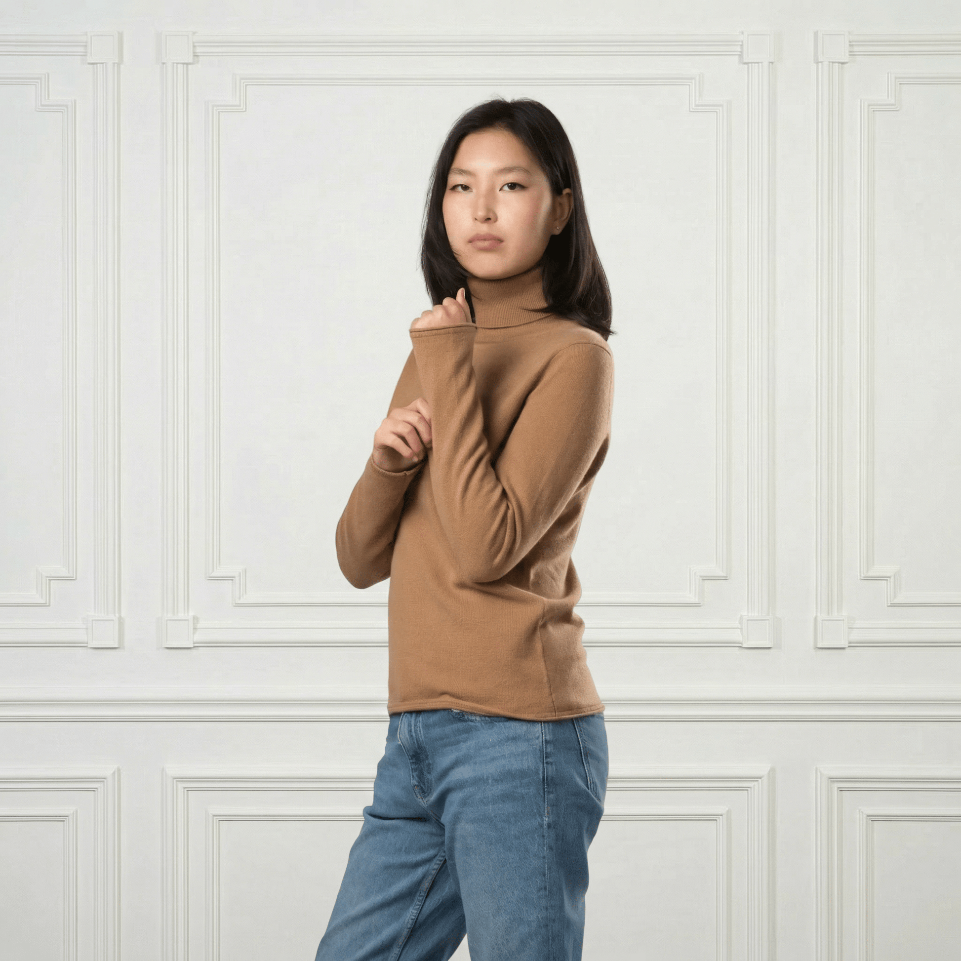 Everyday Bodycon Cashmere Turtleneck - Blue Sky Cashmere