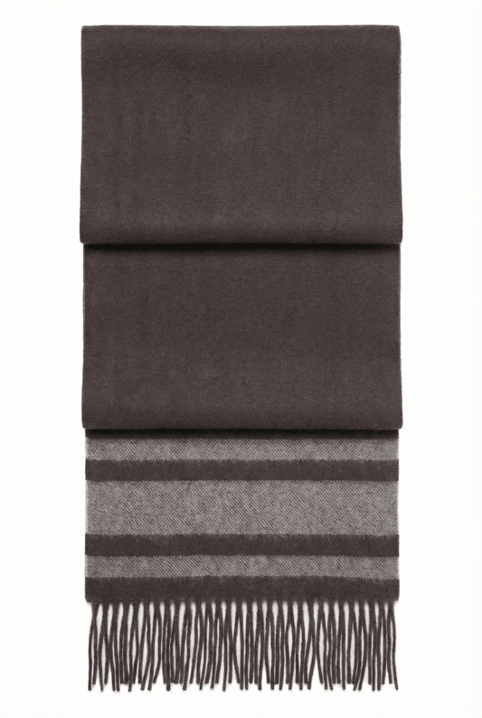 Fringed Cashmere Scarf - Blue Sky Cashmere