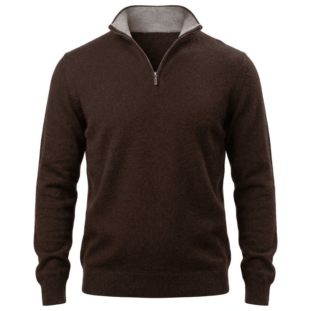 Hugo Half - Zip Cashmere Sweater - Blue Sky Cashmere