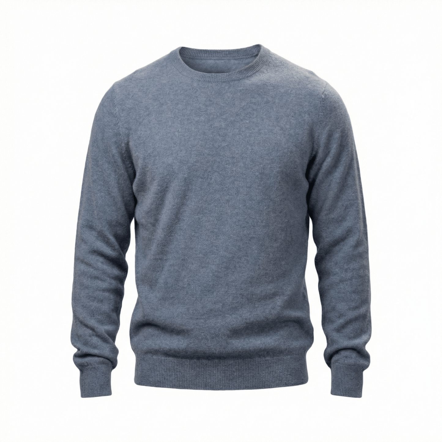 Humphrey Rounded Neckline Cashmere Sweater - Blue Sky Cashmere