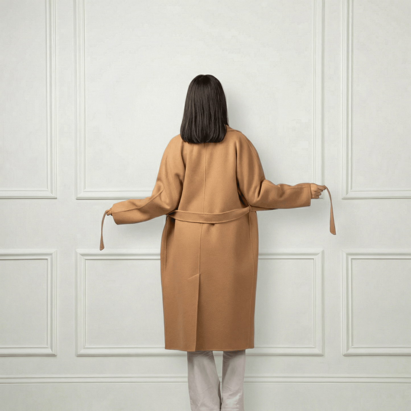 Isabella Belted Wool Coat - Blue Sky Cashmere