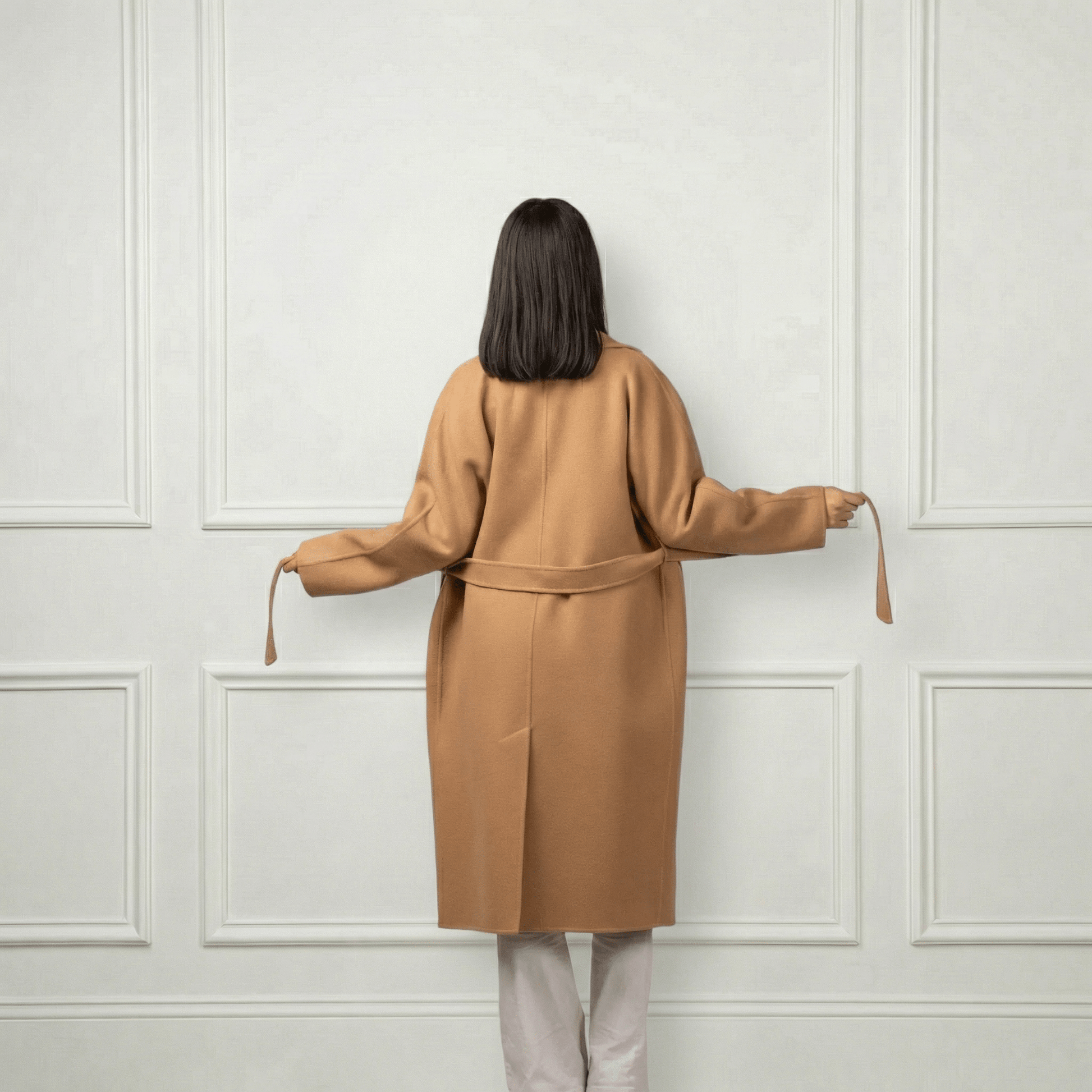 Isabella Belted Wool Coat - Blue Sky Cashmere