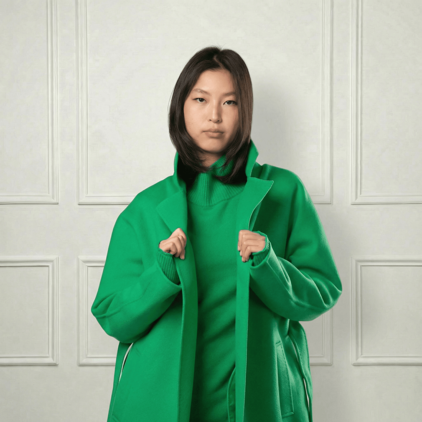 Isabella Belted Wool Coat - Blue Sky Cashmere