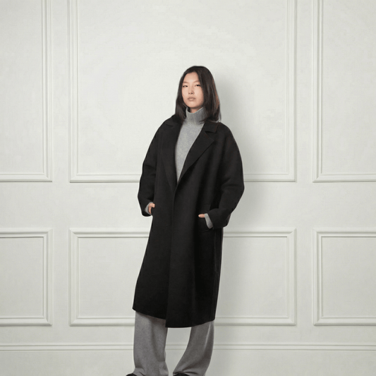 Isabella Belted Wool Coat - Blue Sky Cashmere