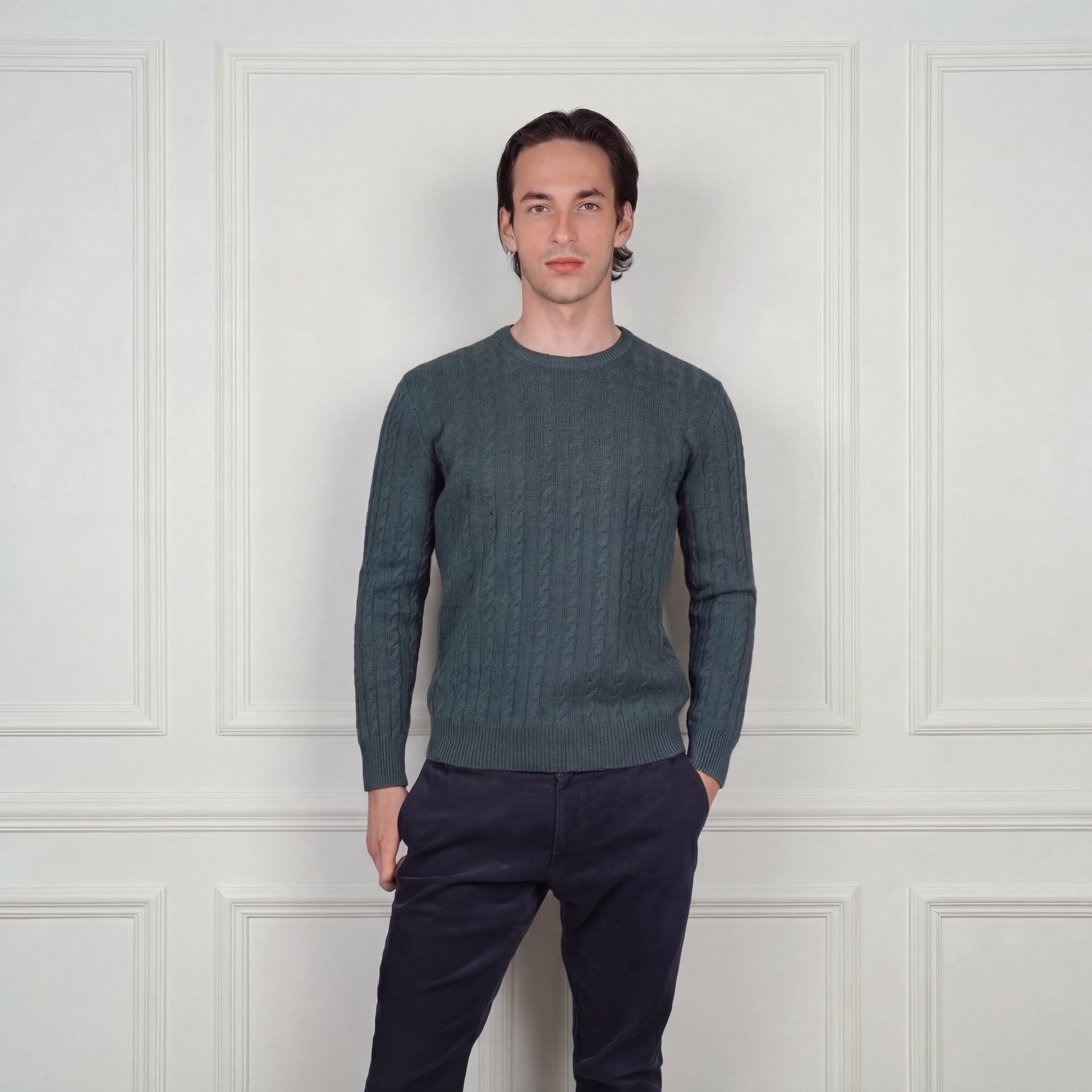 Ivy League Cashmere Sweater - Blue Sky Cashmere
