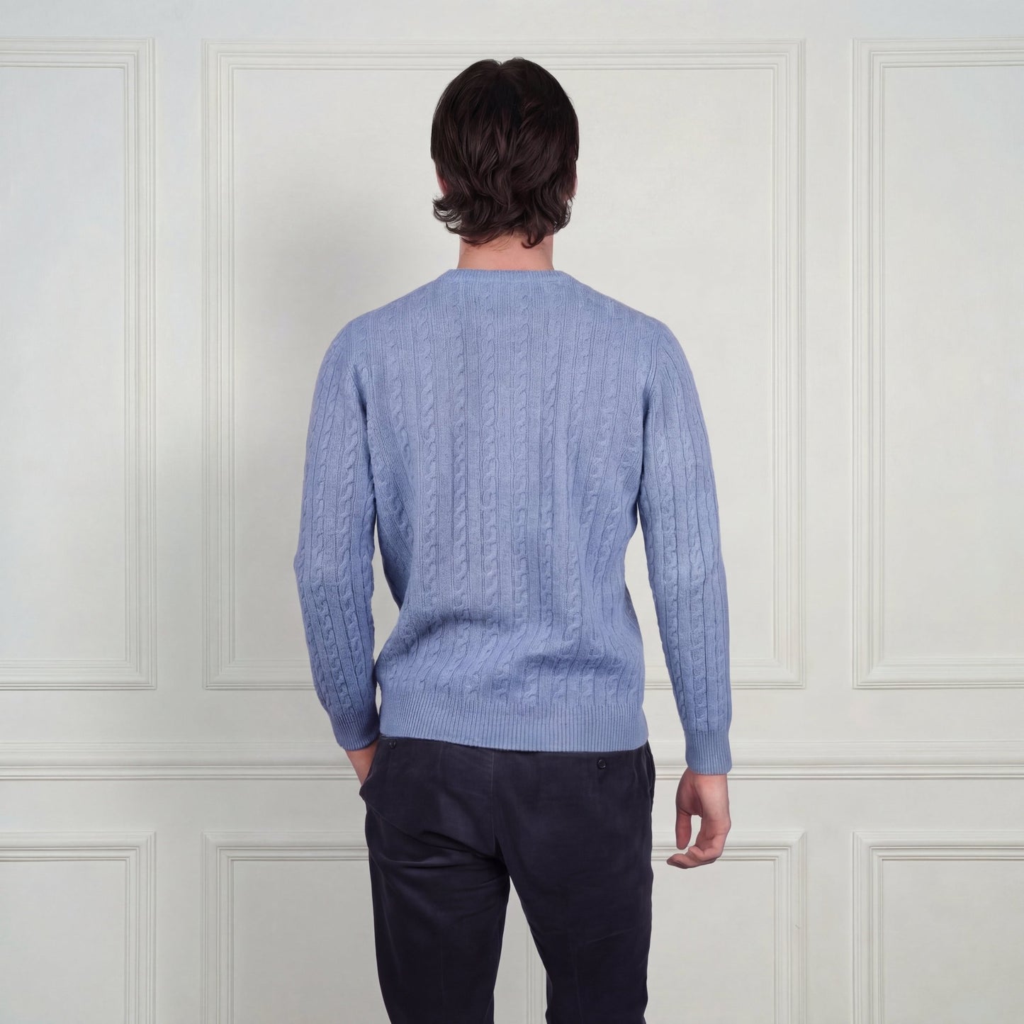 Ivy League Cashmere Sweater - Blue Sky Cashmere