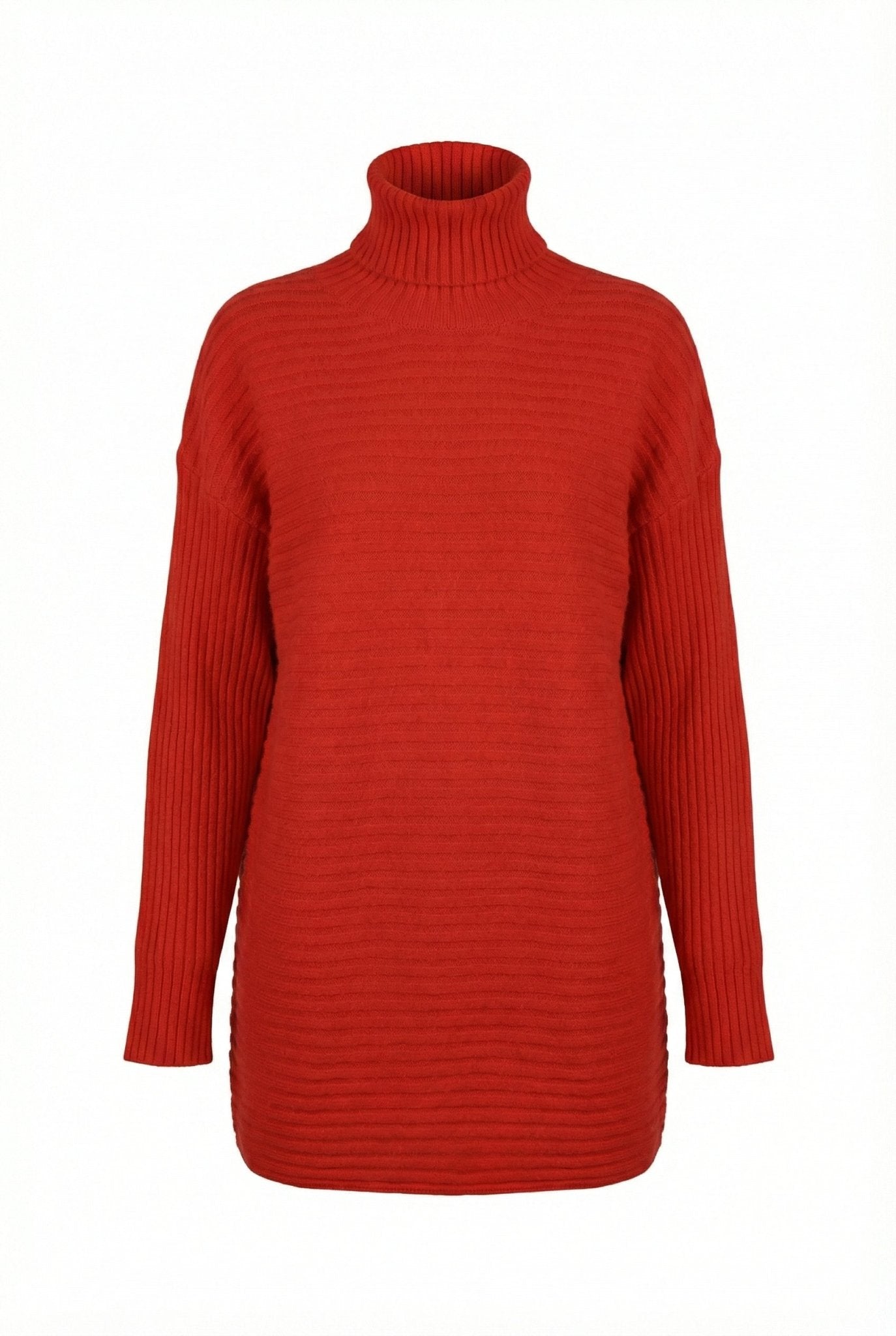 Lena Ribbed Cashmere Turtleneck - Blue Sky Cashmere