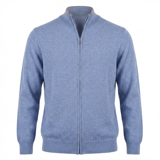 Leo Two - Way Cashmere Cardigan - Blue Sky Cashmere