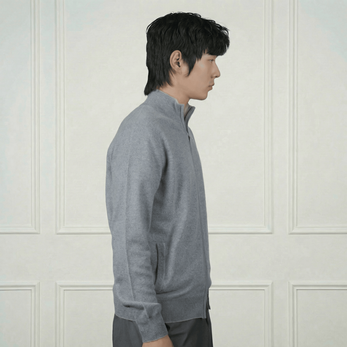 Leo Two - Way Cashmere Cardigan - Blue Sky Cashmere