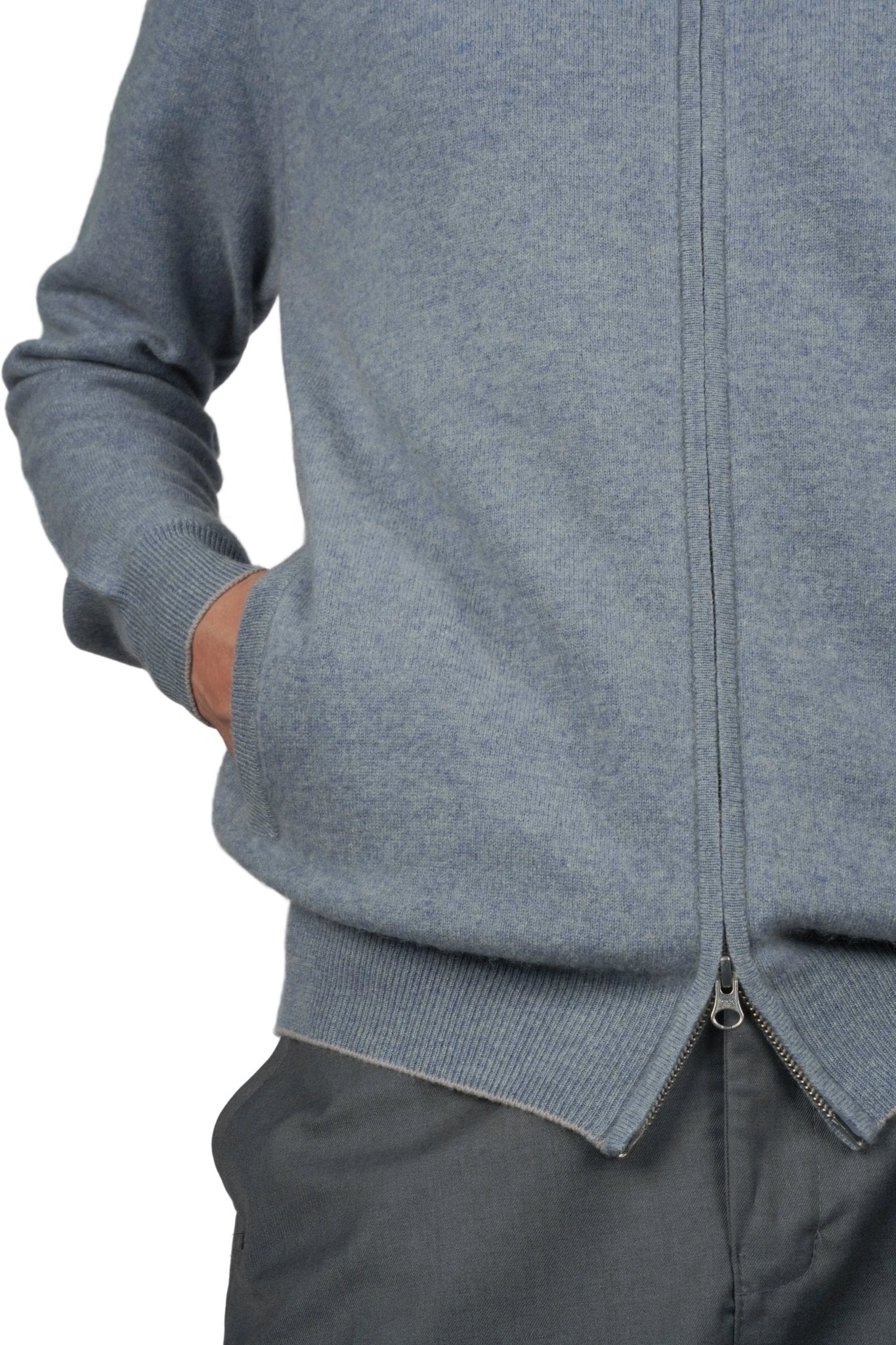 Leo Two - Way Cashmere Cardigan - Blue Sky Cashmere