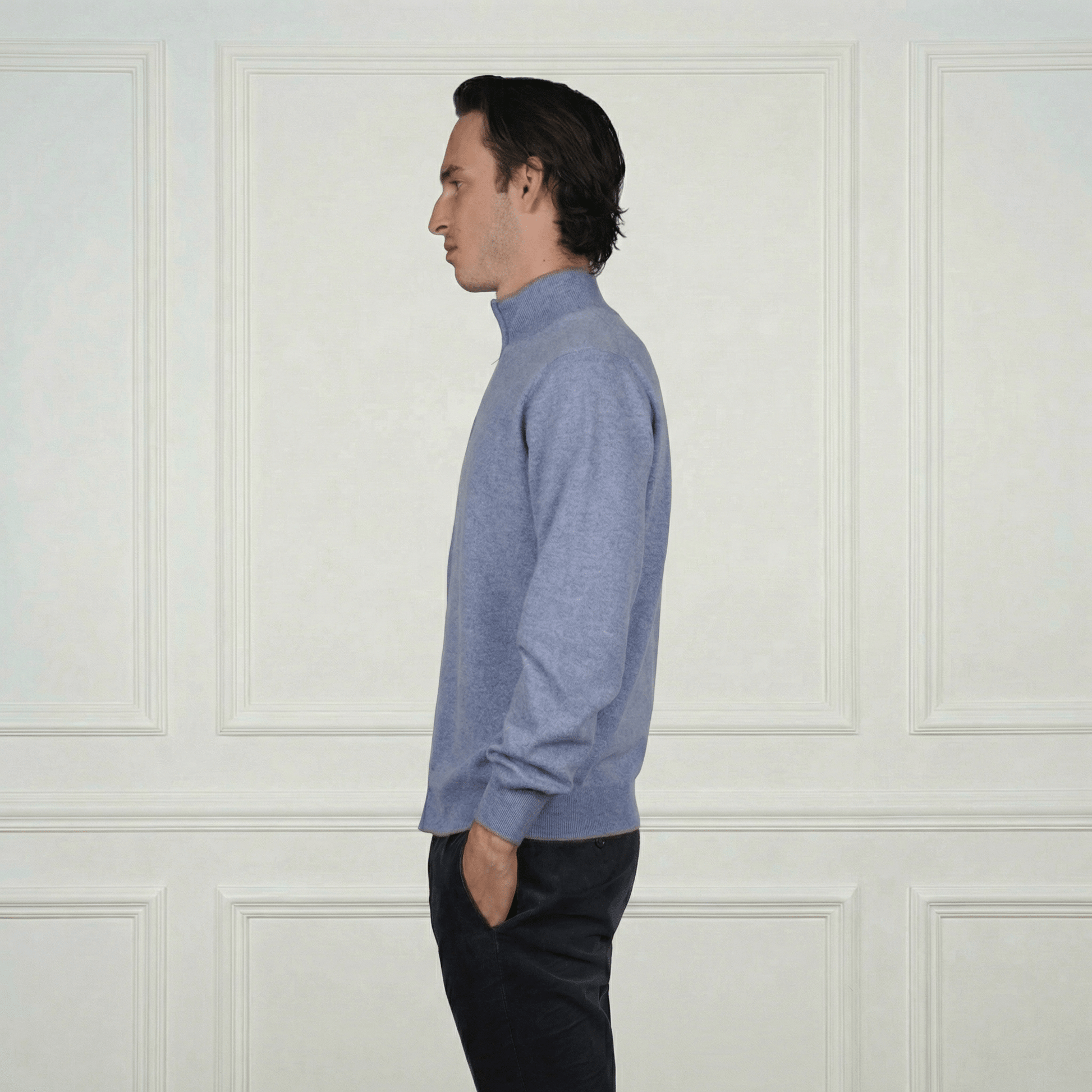 Leo Two - Way Cashmere Cardigan - Blue Sky Cashmere