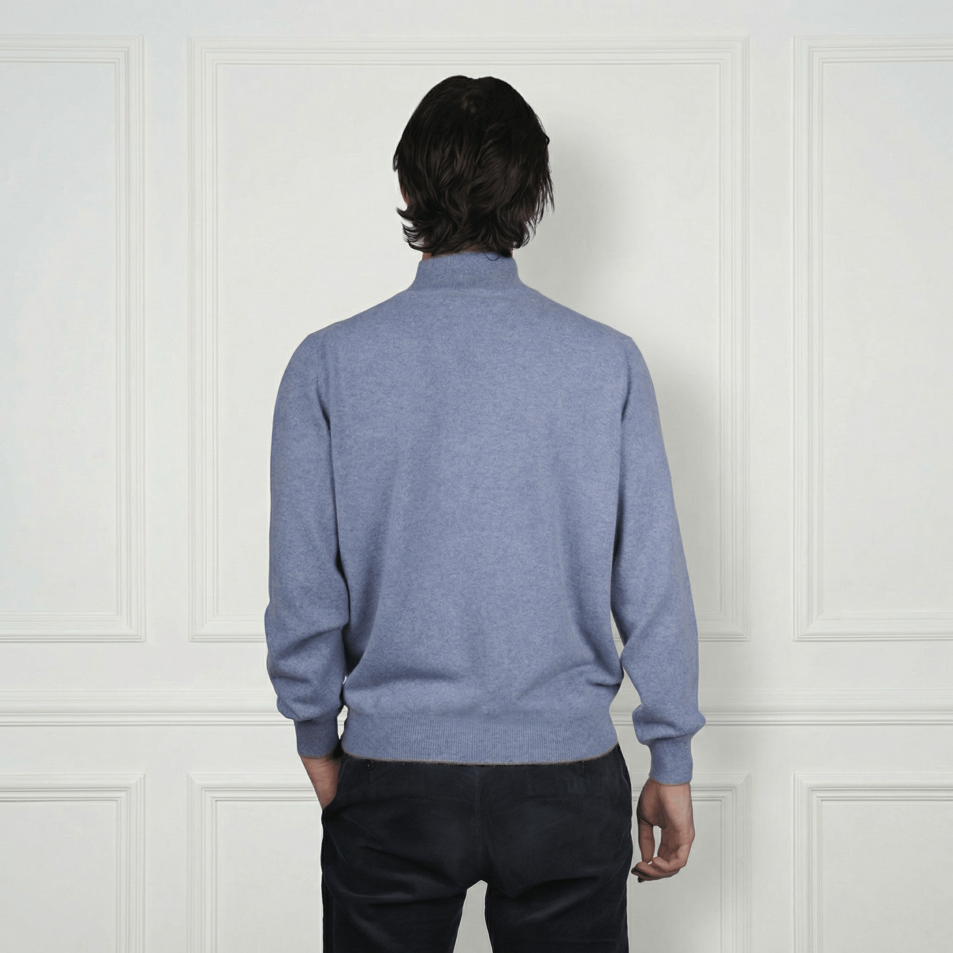 Leo Two - Way Cashmere Cardigan - Blue Sky Cashmere