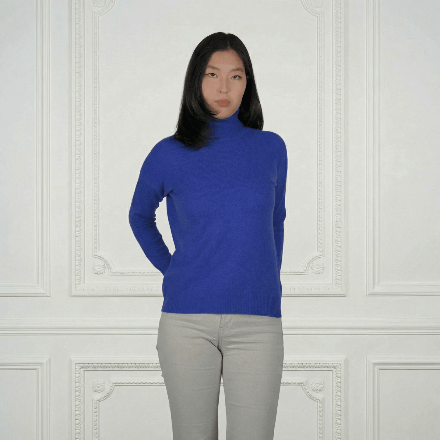 Light Cashmere Turtleneck - Blue Sky Cashmere