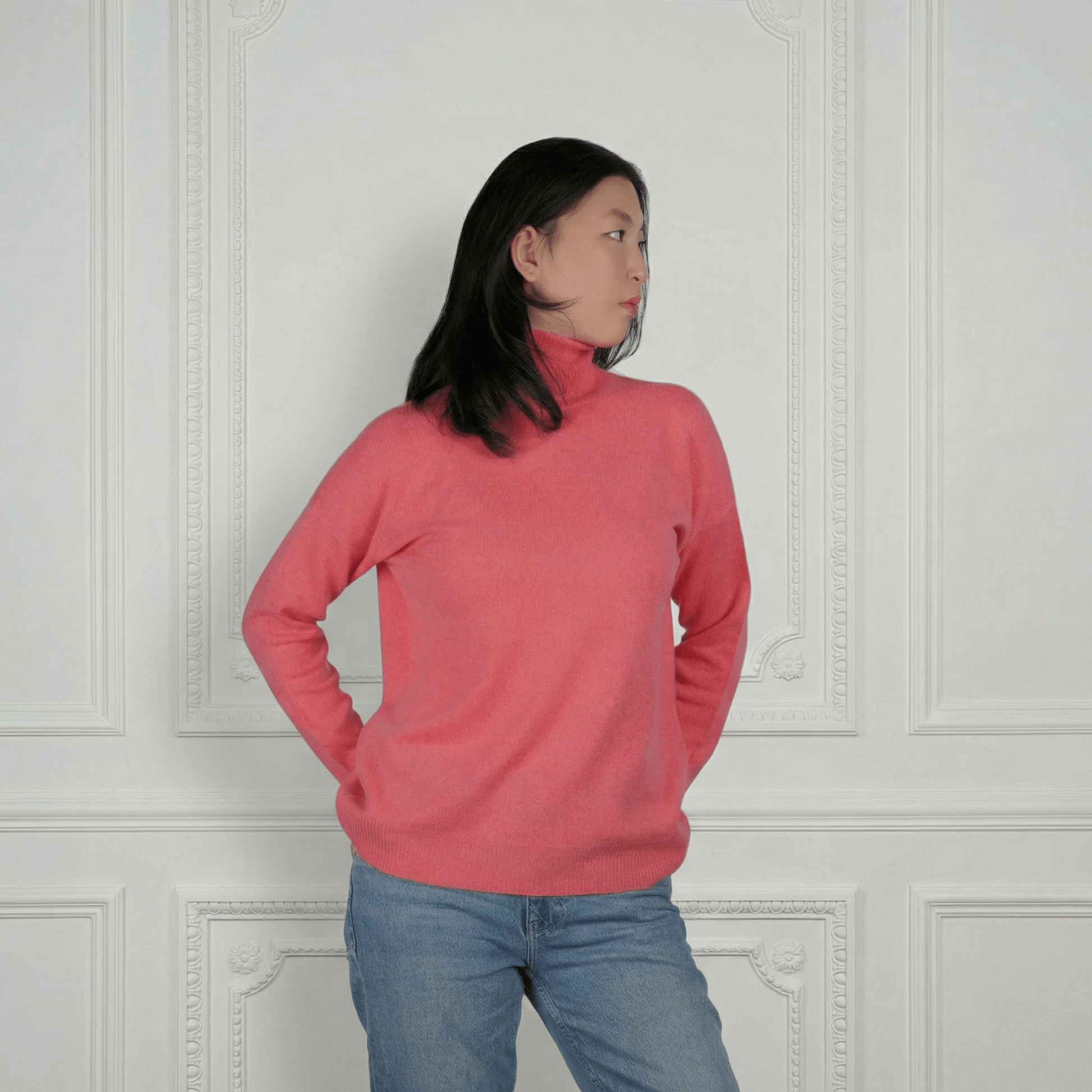 Light Cashmere Turtleneck - Blue Sky Cashmere