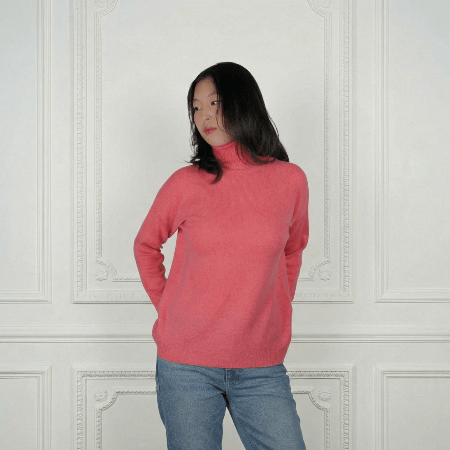 Light Cashmere Turtleneck - Blue Sky Cashmere