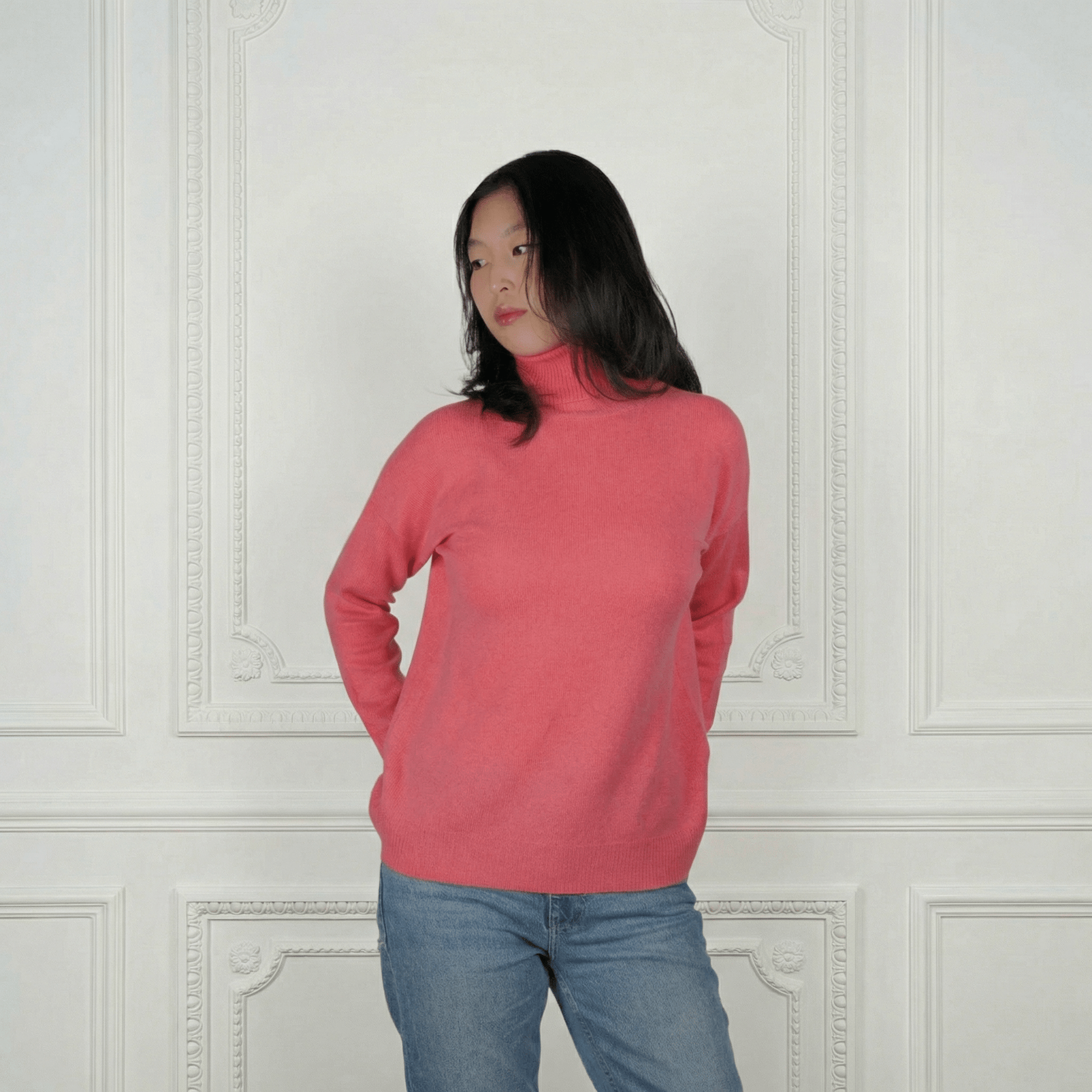 Light Cashmere Turtleneck - Blue Sky Cashmere