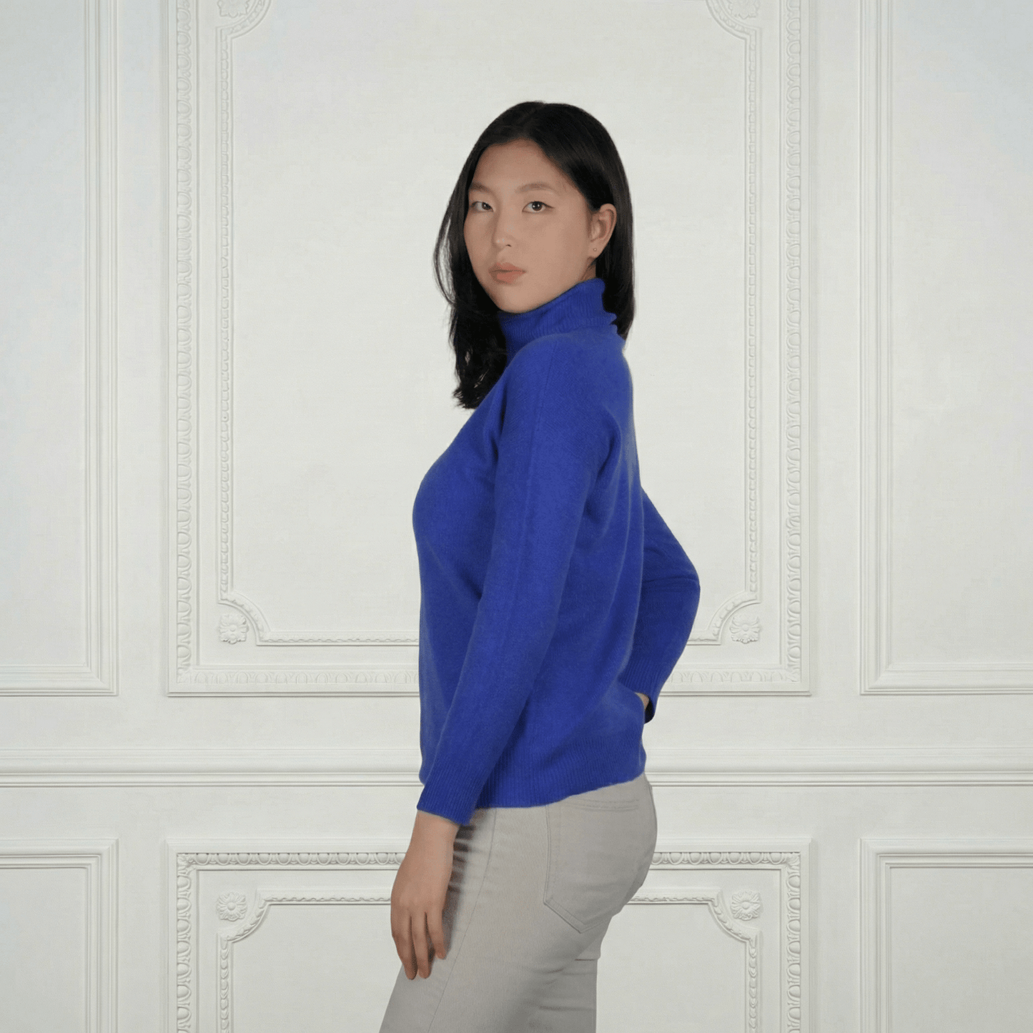 Light Cashmere Turtleneck - Blue Sky Cashmere