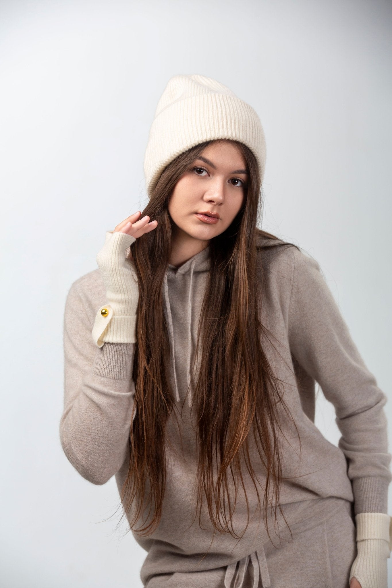 Lily Delicate Cashmere Beanie - Blue Sky Cashmere