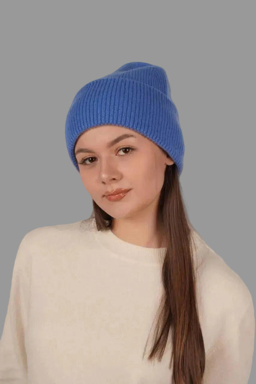 Lily Delicate Cashmere Beanie - Blue Sky Cashmere