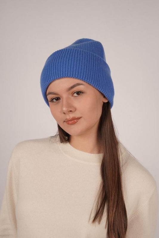 Lily Delicate Cashmere Beanie - Blue Sky Cashmere