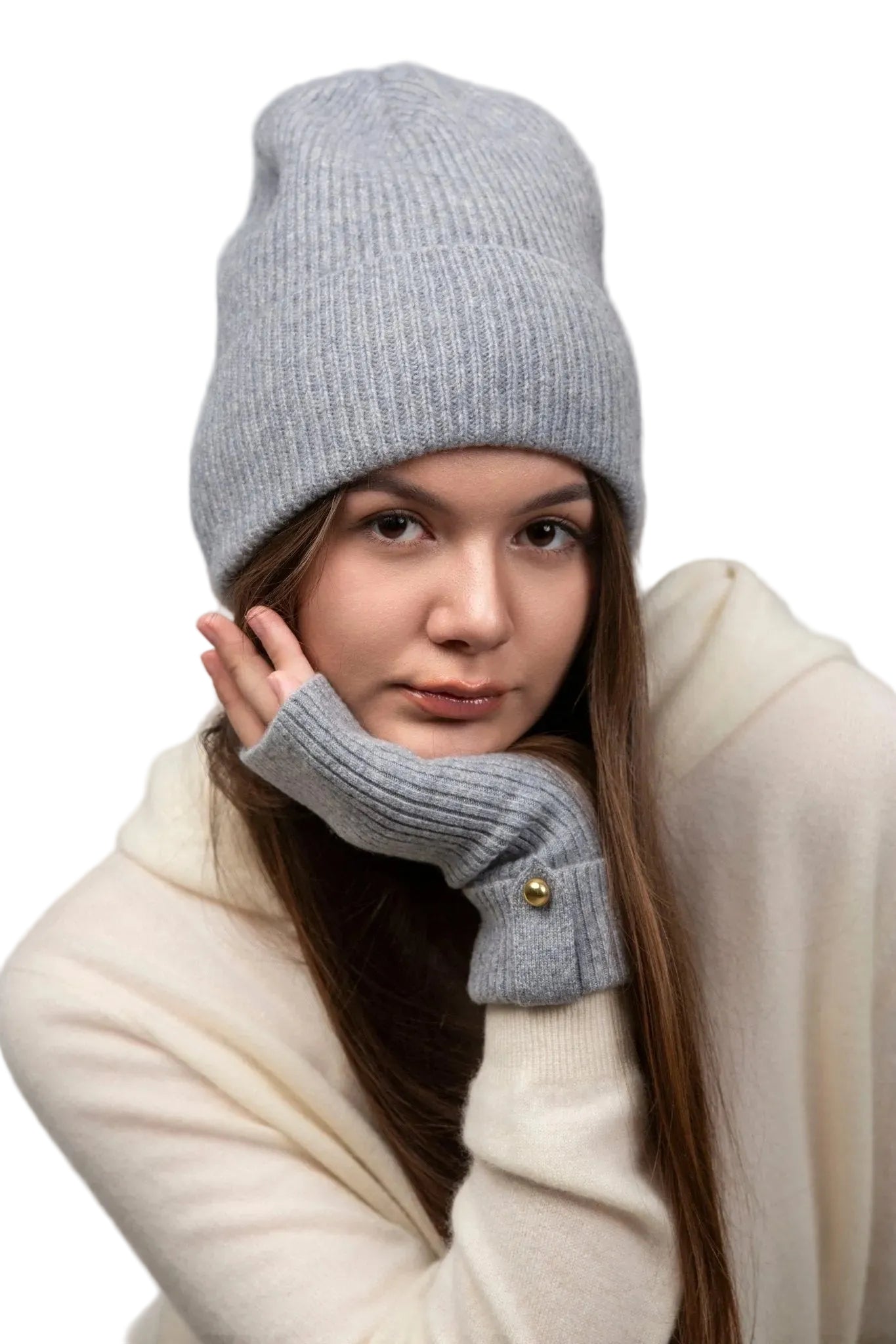 Lily Delicate Cashmere Beanie - Blue Sky Cashmere