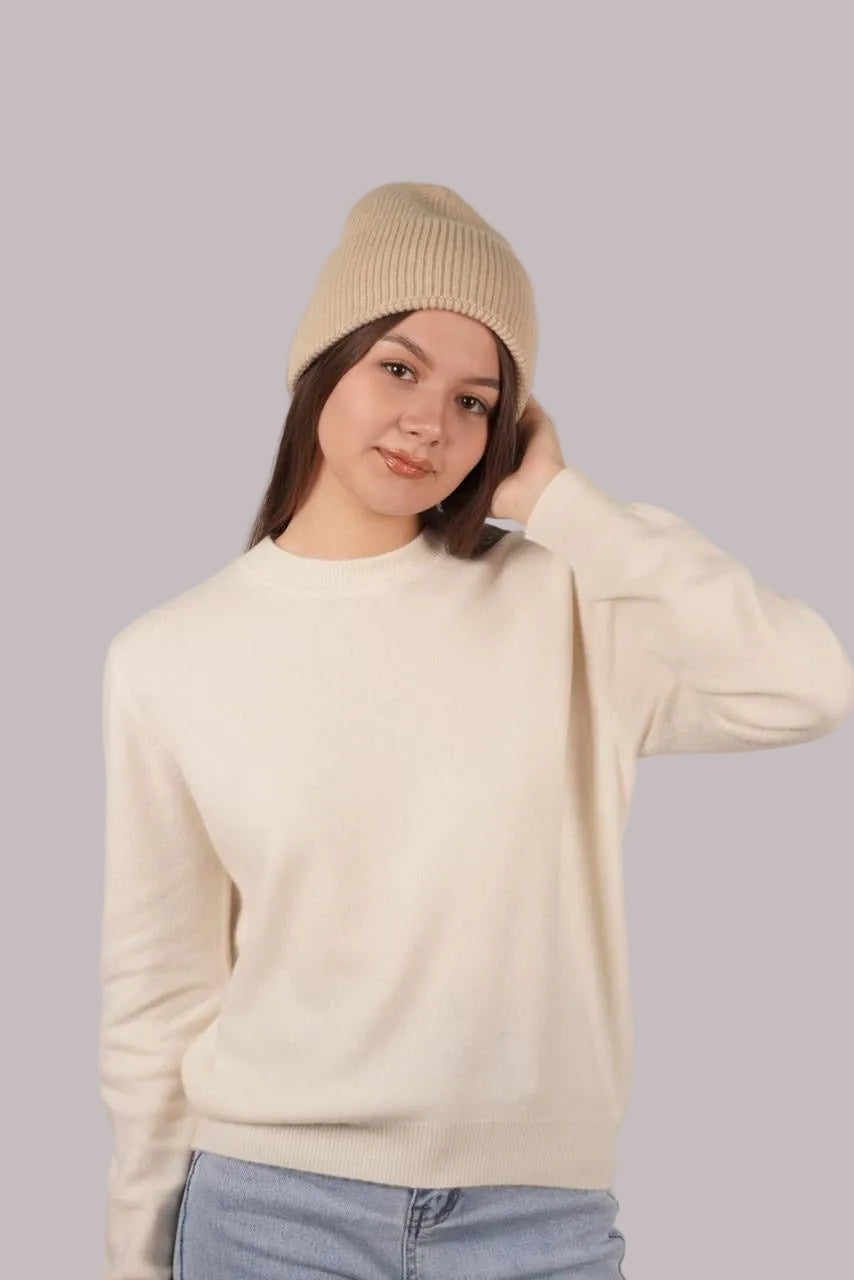 Lily Delicate Cashmere Beanie - Blue Sky Cashmere