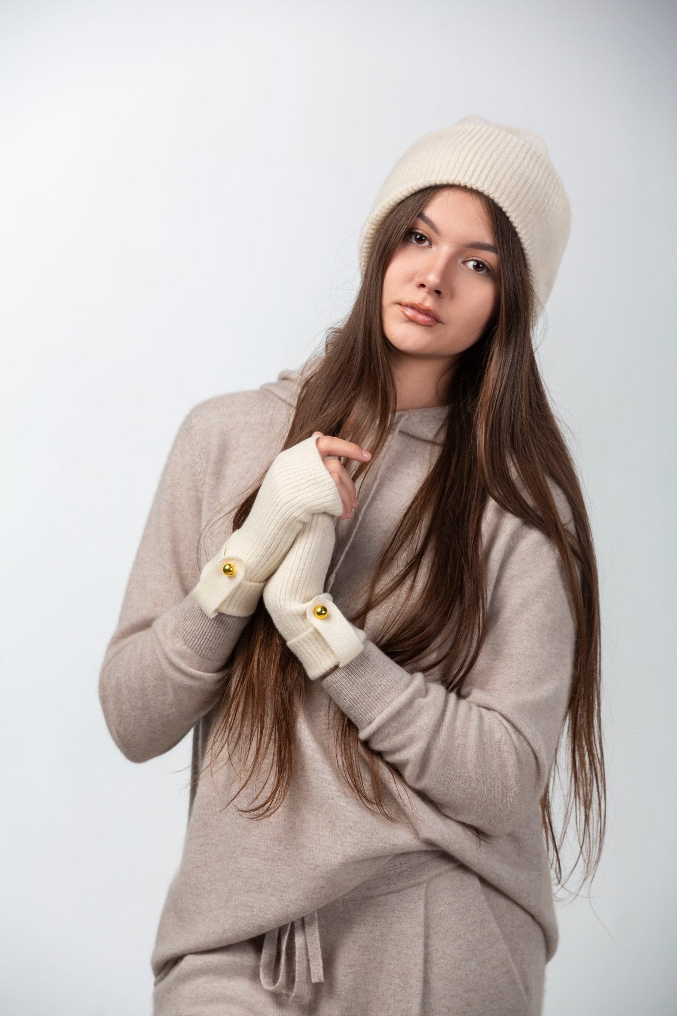 Lily Delicate Cashmere Beanie - Blue Sky Cashmere