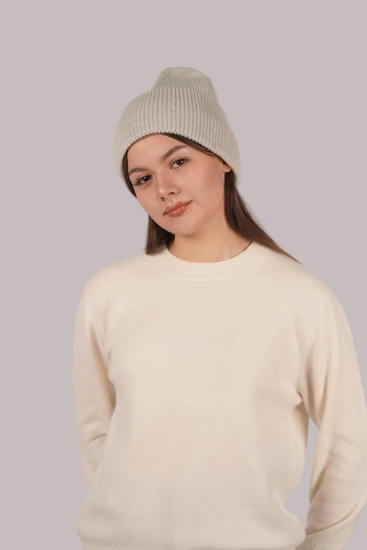 Lily Delicate Cashmere Beanie - Blue Sky Cashmere