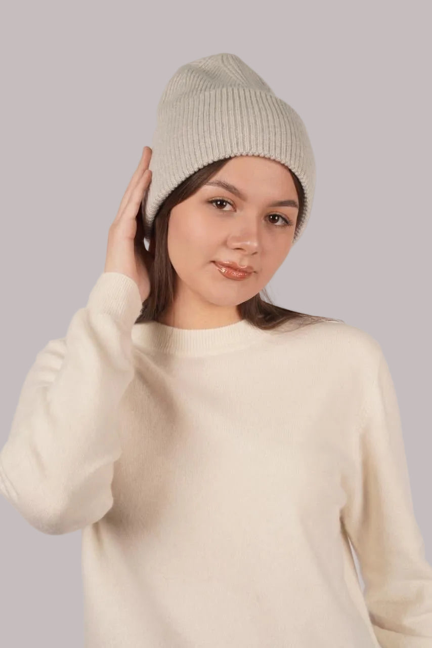 Lily Delicate Cashmere Beanie - Blue Sky Cashmere