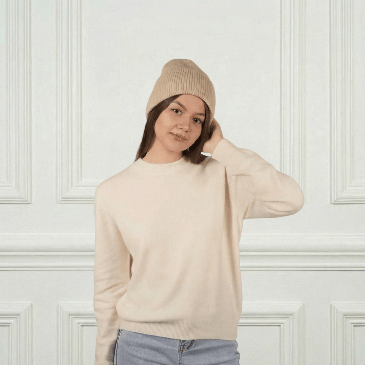 Lily Delicate Cashmere Beanie - Blue Sky Cashmere