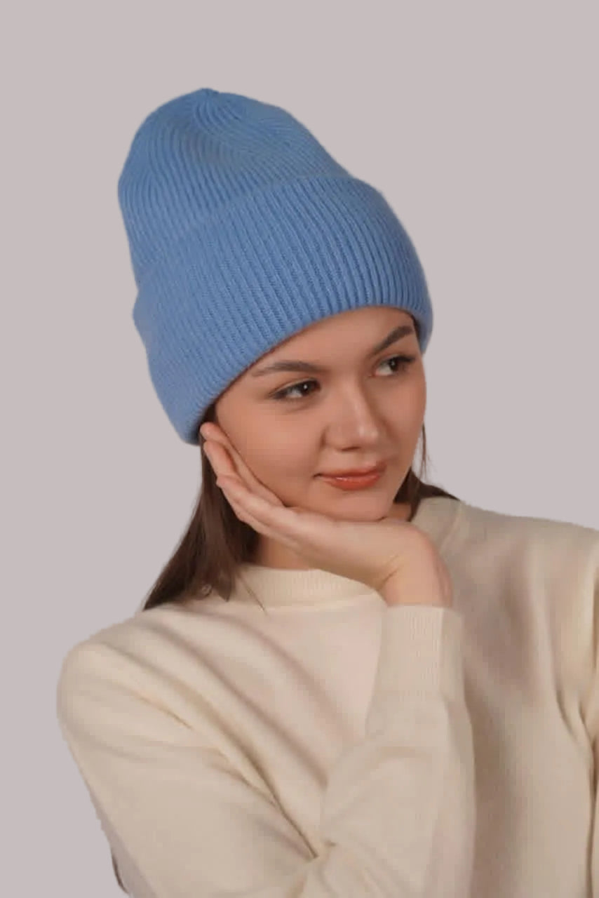 Lily Delicate Cashmere Beanie - Blue Sky Cashmere