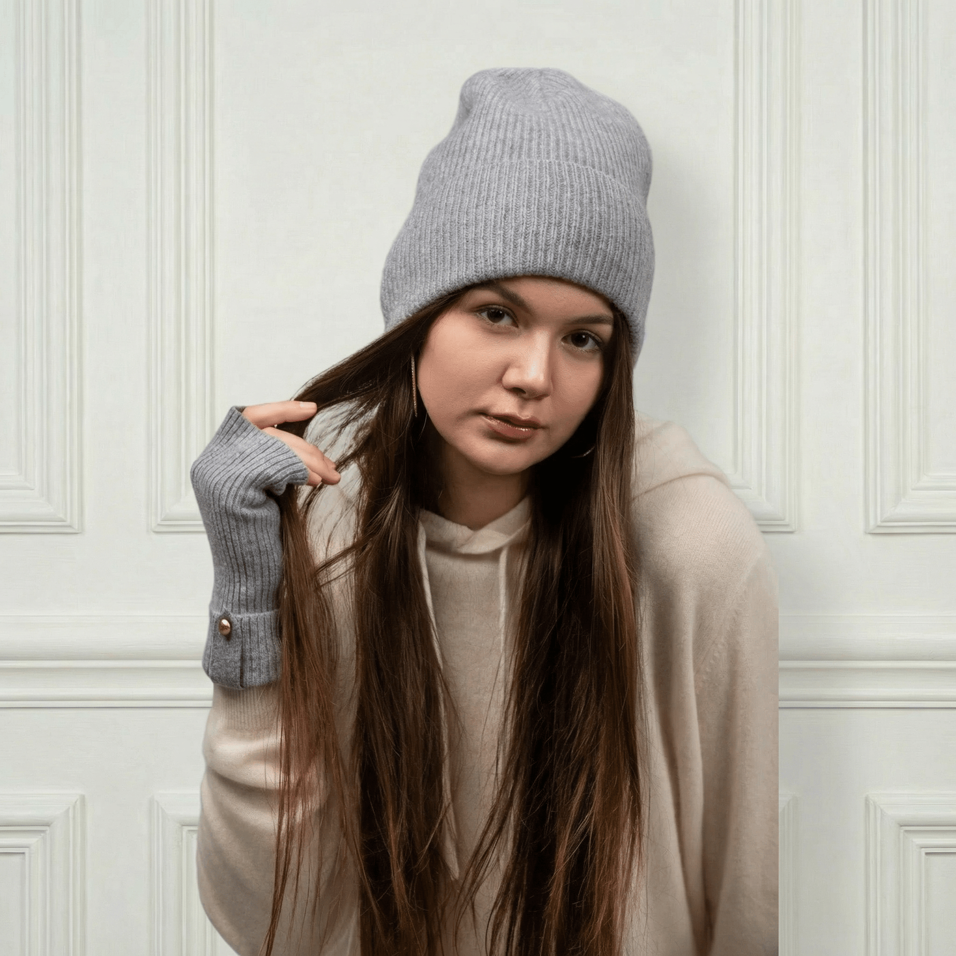 Lily Delicate Cashmere Beanie - Blue Sky Cashmere