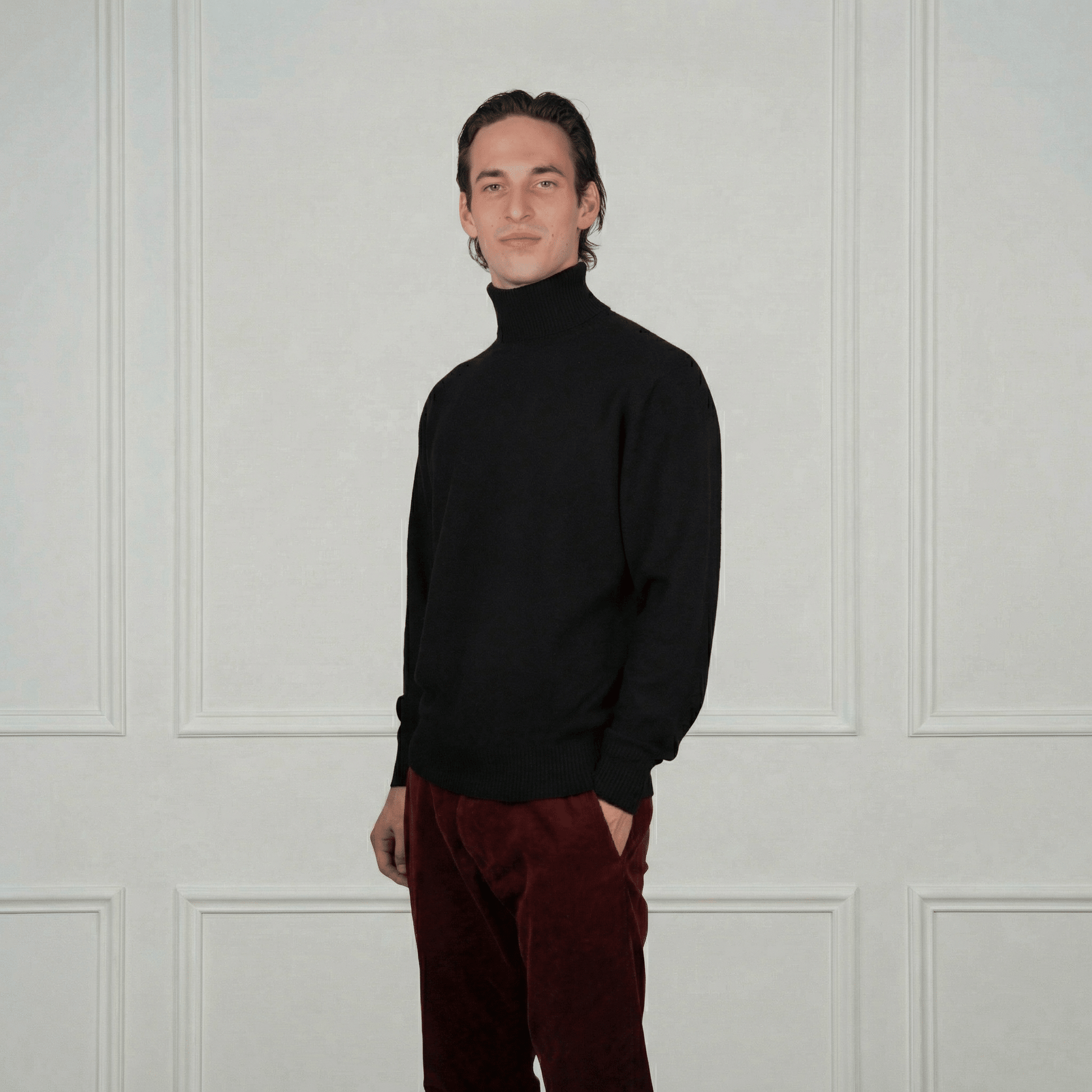 Men's Cashmere Turtleneck - Blue Sky Cashmere