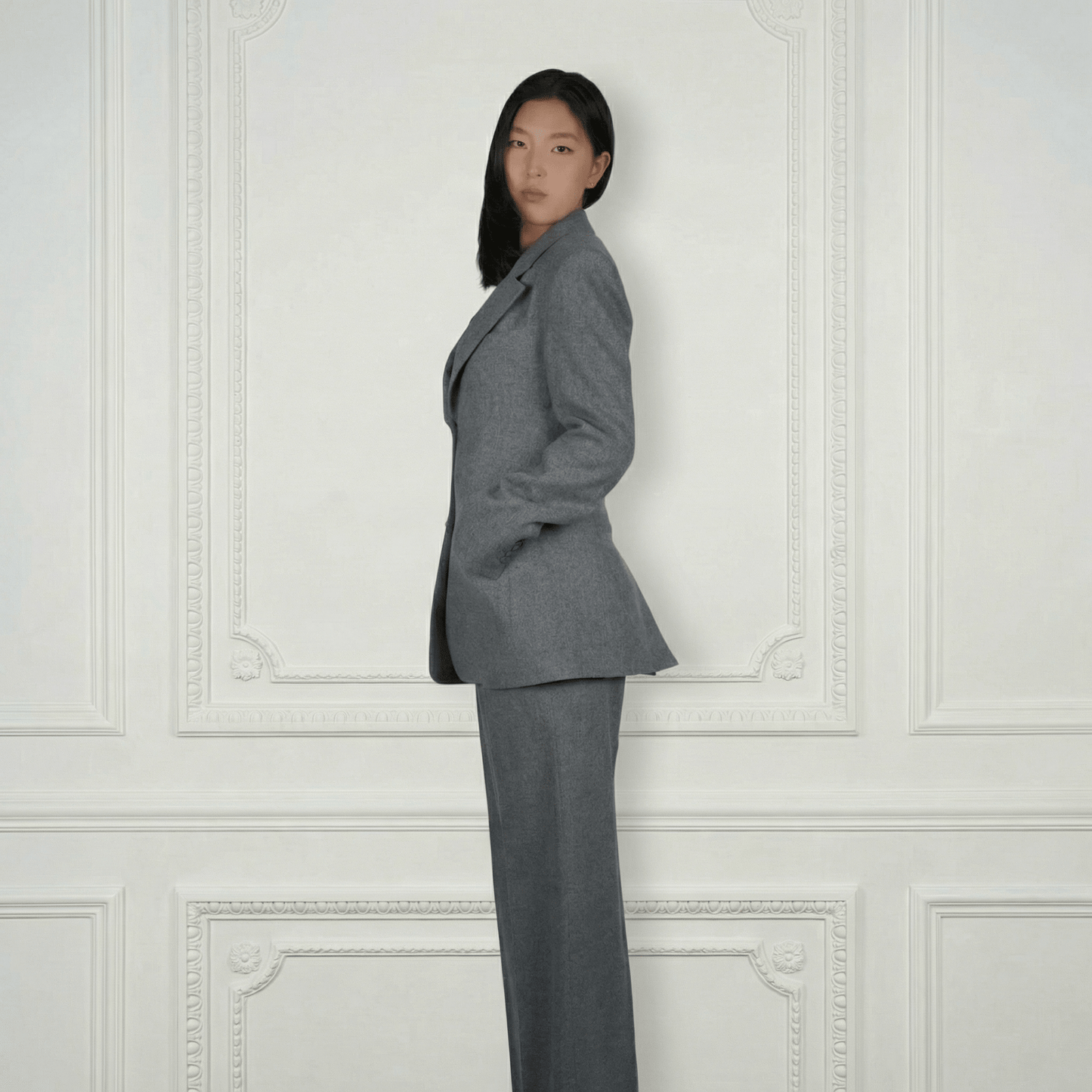 Mira Sheep Wool Blazer - Blue Sky Cashmere