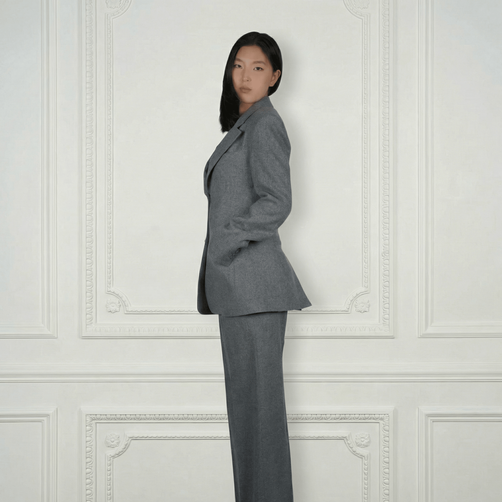 Mira Sheep Wool Blazer - Blue Sky Cashmere