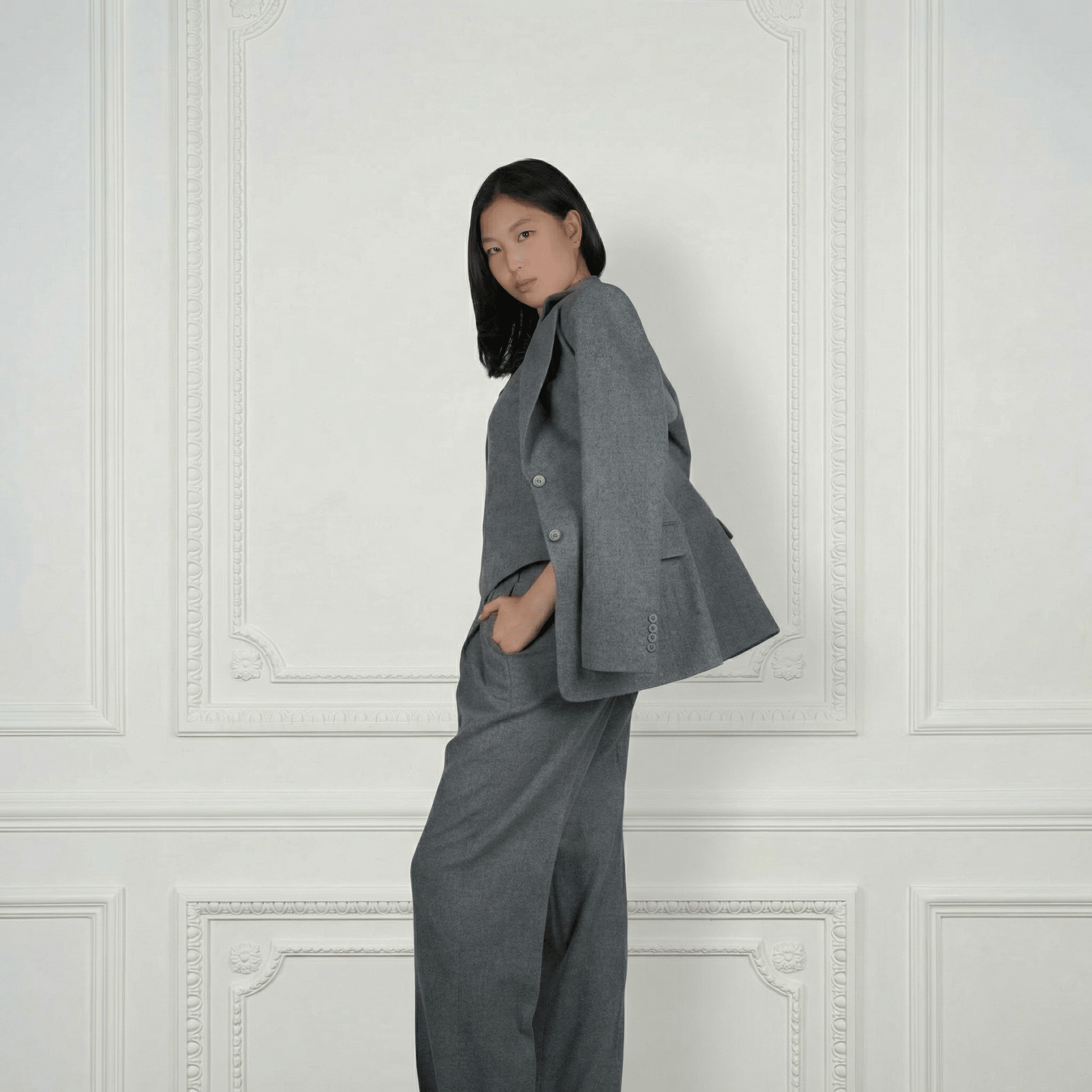 Mira Sheep Wool Blazer - Blue Sky Cashmere