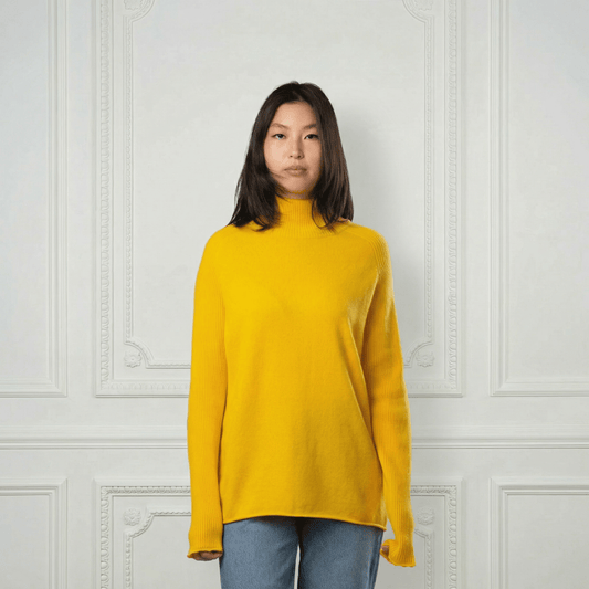 Natalia Staple Cashmere Turtleneck - Blue Sky Cashmere