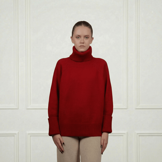 Patterned Cashmere Turtleneck - Blue Sky Cashmere