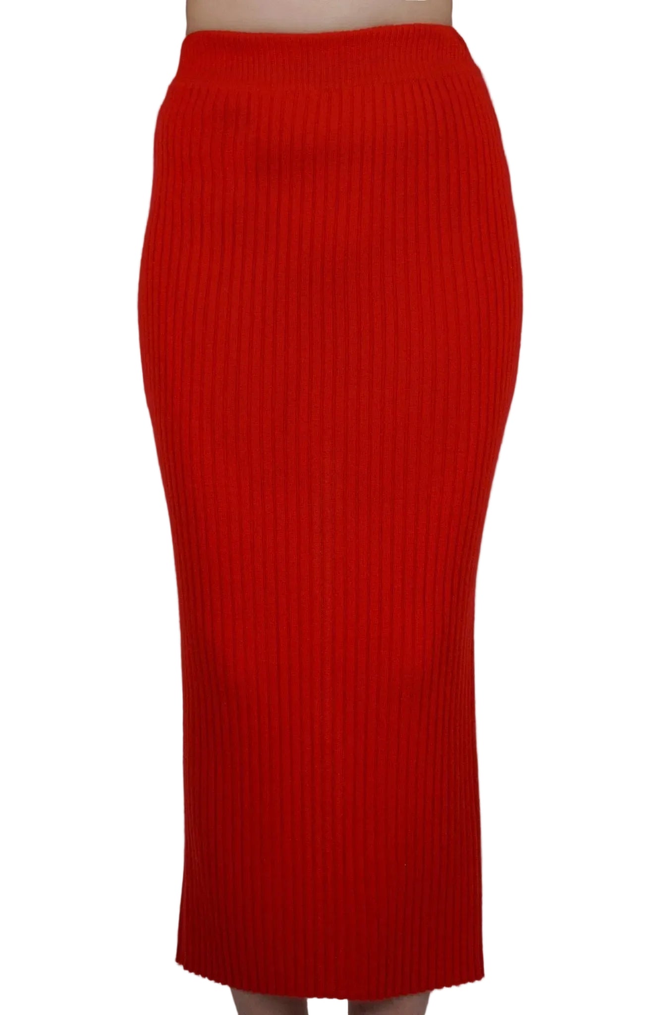 Ribbed Cashmere Skirt - Blue Sky Cashmere