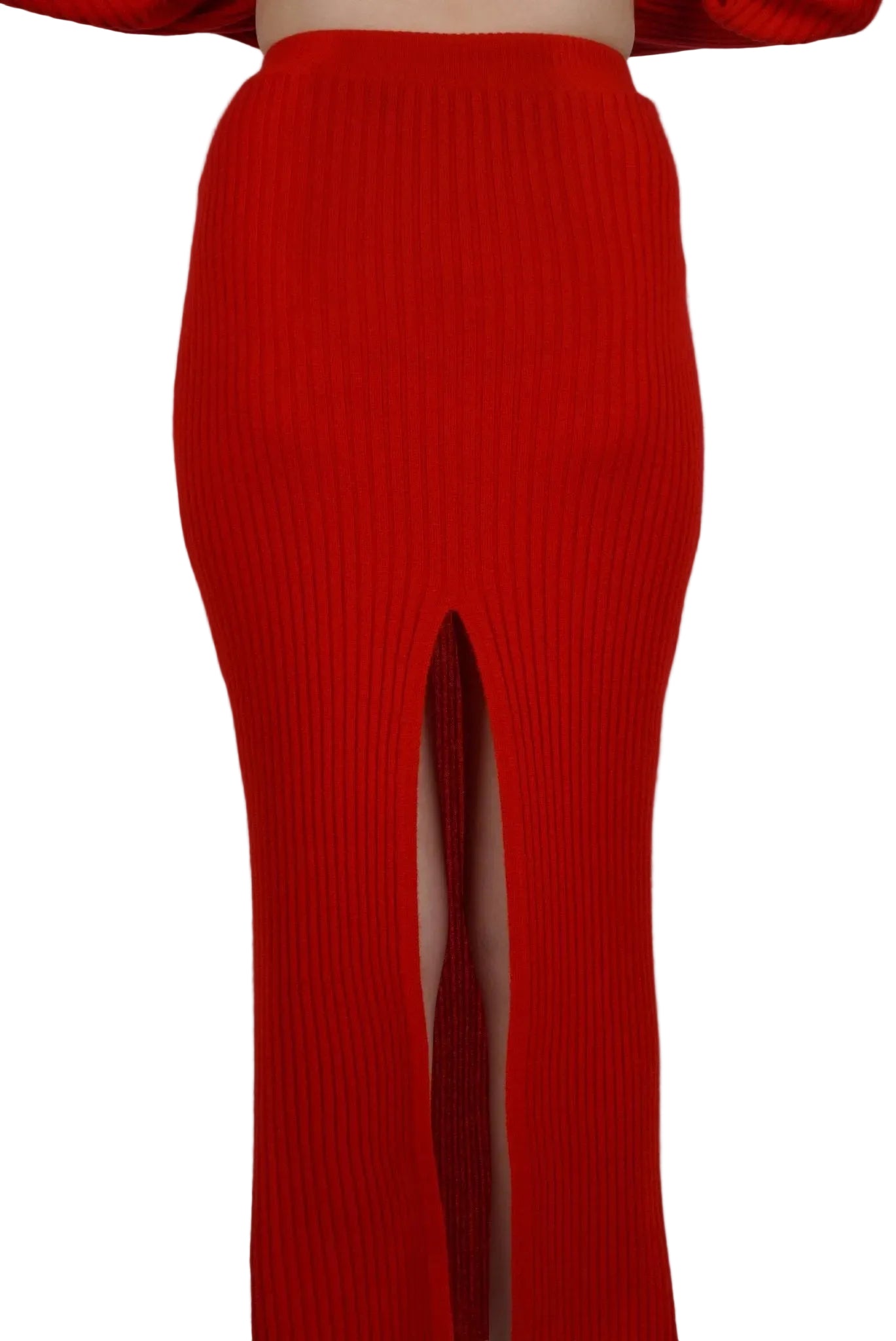 Ribbed Cashmere Skirt - Blue Sky Cashmere