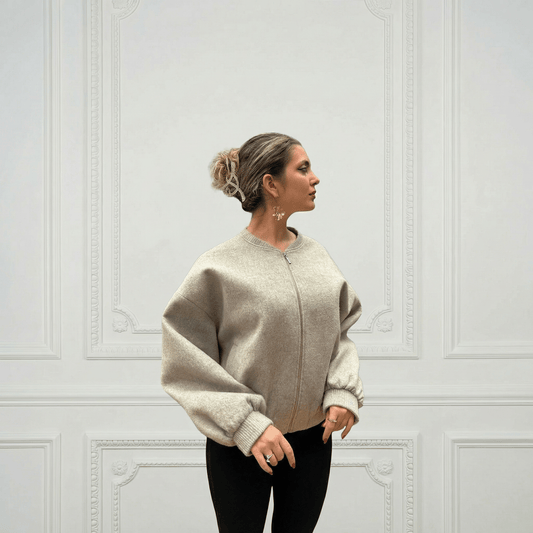 Sheep Wool Bomber Jacket - Blue Sky Cashmere