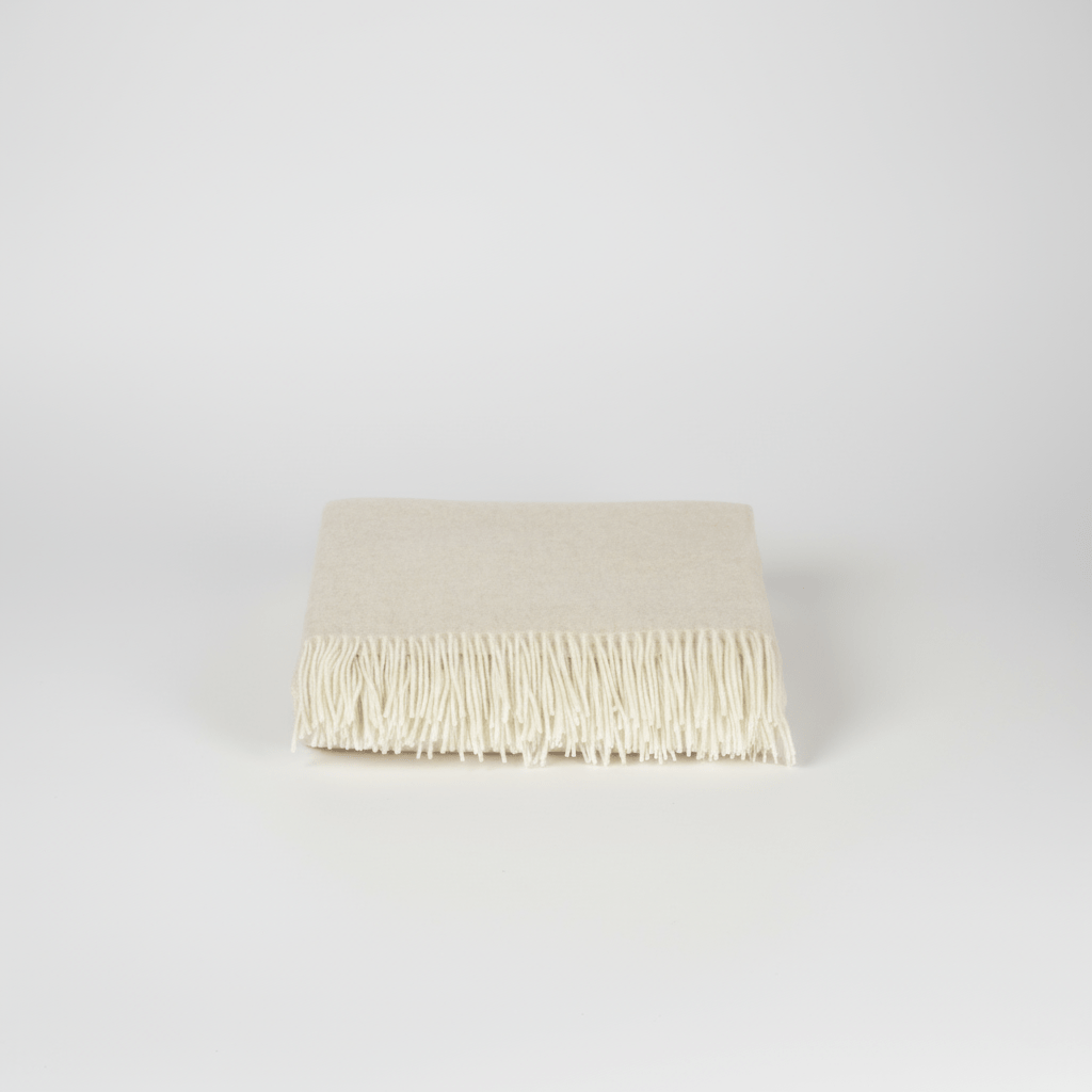 Sheep Wool Throw Blanket - Blue Sky Cashmere