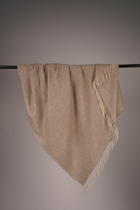Sheep Wool Throw Blanket - Blue Sky Cashmere