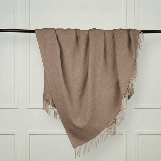 Sheep Wool Throw Blanket - Blue Sky Cashmere