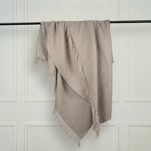Sheep Wool Throw Blanket - Blue Sky Cashmere