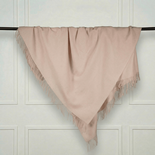Sheep Wool Throw Blanket - Blue Sky Cashmere